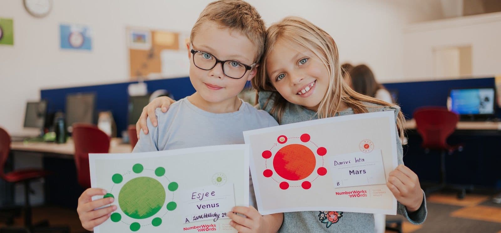 NumberWorks'nWords Tutoring Oxenford Logo on Kidsbook