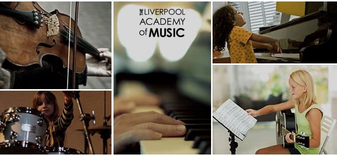 Liverpool Academy of Music Logo on Kidsbook
