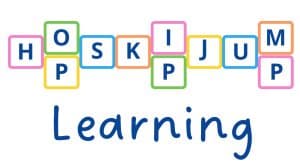 Hop Skip Jump Learning Logo on Kidsbook
