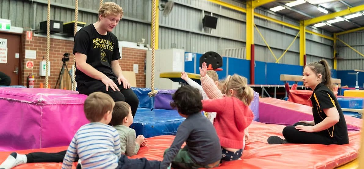 Nunawading Gymnastics and Sports Club Logo on Kidsbook