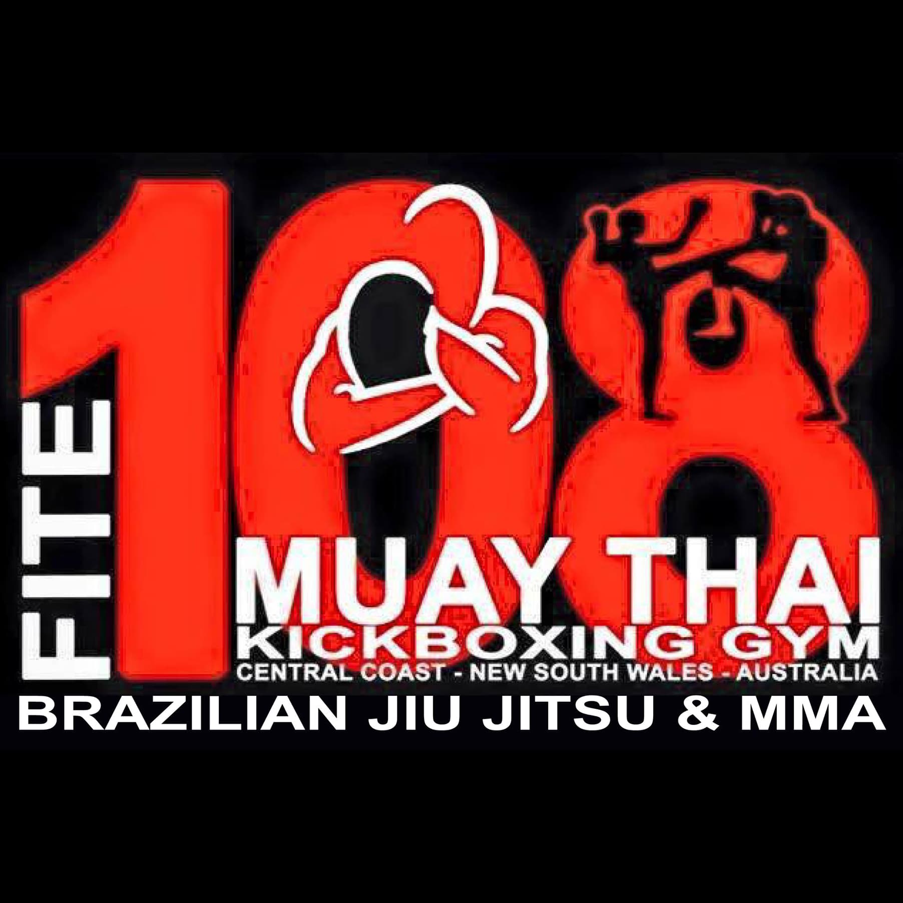 Fite108 Muay Thai Tuggerah & Morisset Logo on Kidsbook